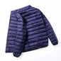 Lightweight Down Cotton Coat Men's Winter Cropped Jacket Stand Collar Hooded Outerwear