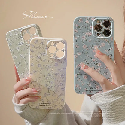 Korean Retro Flowers Phone Case