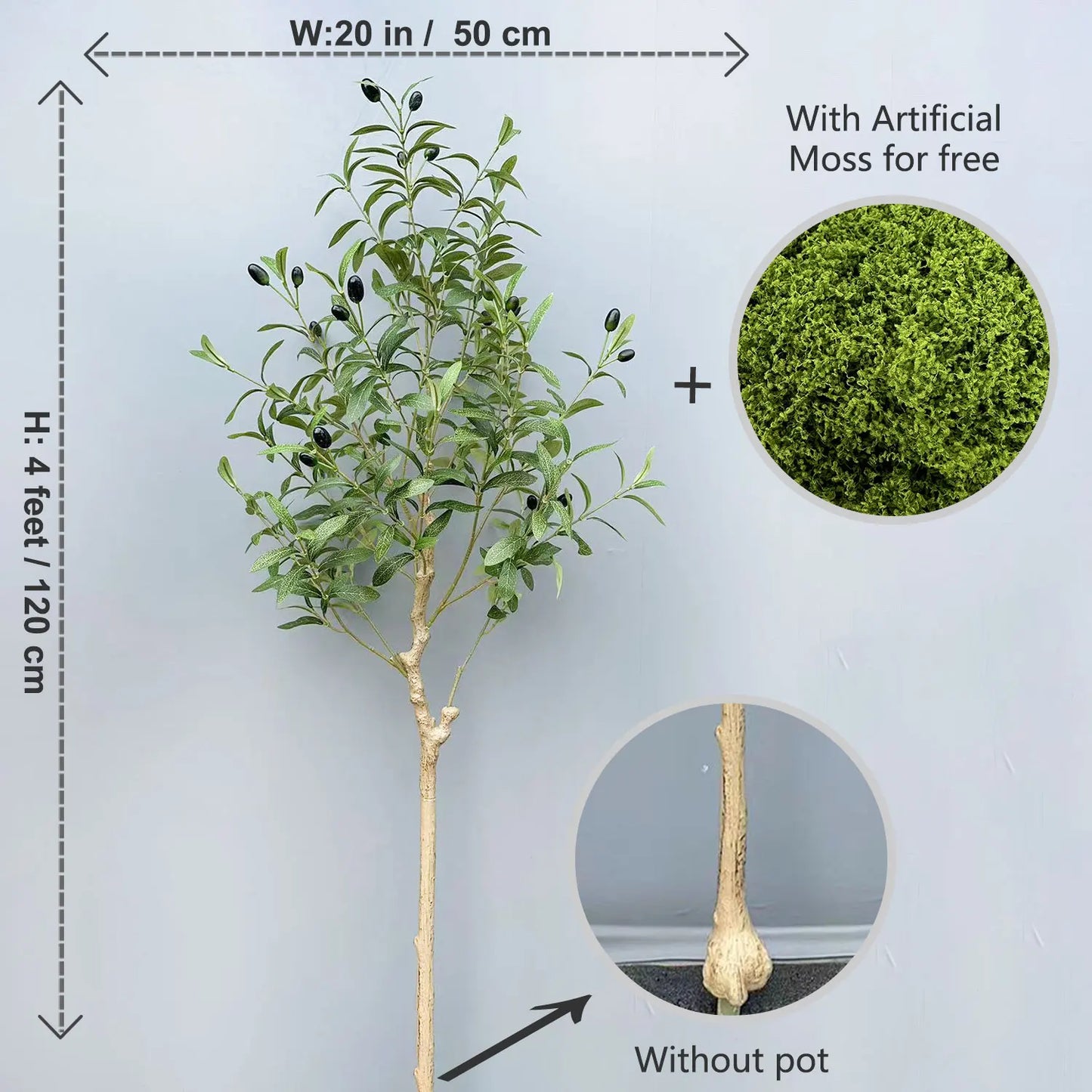 65-200CM Artificial Olive Plant tree High Branches Faux plant Plastic Leaf  Ornamental indoor Artificial Plant for Home Decor