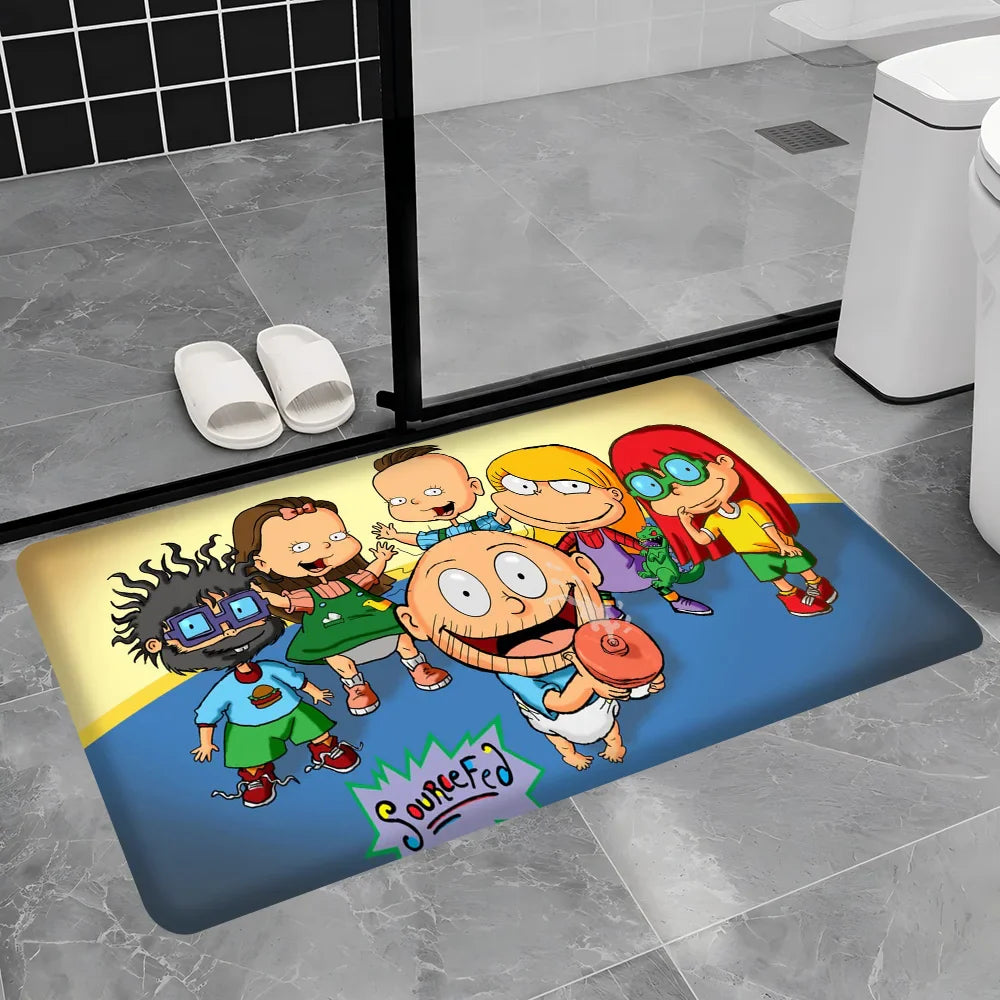 R-Rugrats Hallway Carpet Non-Slip Laundry Room Mat Laundry Decor Balcony Child Living Room Toilet Rug