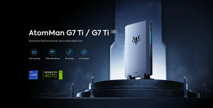 New AtomMan Gaming Mini PC G7 Ti /G7 Ti SE Intel Core i9-14900HX/ i7-14650HX+RTX 4070 DDR5 Minisforum AI Graphics Gaming Mini PC