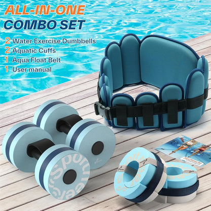 6-Piece Aqua Fitness Set – Swim Belt, Ankle Weights & Water Exercise Equipment for Pool Therapy