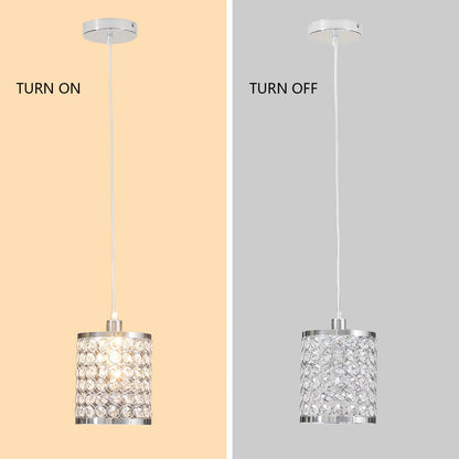 Crystal Pendant Light Modern Kitchen Island Lighting Adjustable White | Lighting | Kitchen + Metal