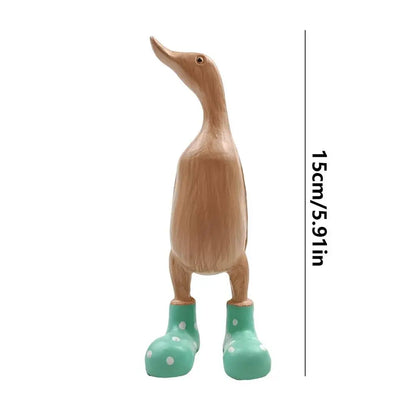 Duck Sculpture With Rain Boots | Spotted Wellies Boots Resin Duck Figurine | Duck Statue With Boots Garden Decor For Party Yard