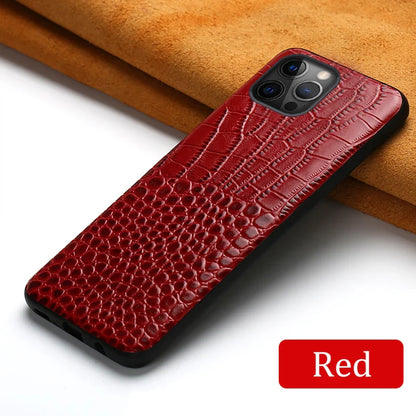 Genuine Leather iPhone Case for Apple iPhone 14 13 12 11 Pro Max Mini X XR XS 6S 7 8 SE 2020 Back Cover