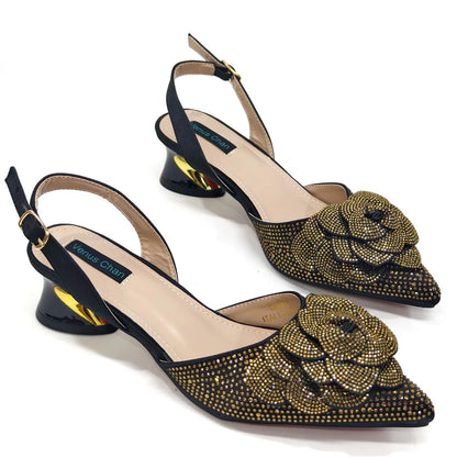 Pointed Top Latest Design Women's Shoes and Bags Set