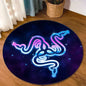 Razer Round Rugs Carpet Game Rome Gamer Gift Door Floor Mat Playroom Upholstery Living Room Bedroom Fashion Gaming Rug Decor