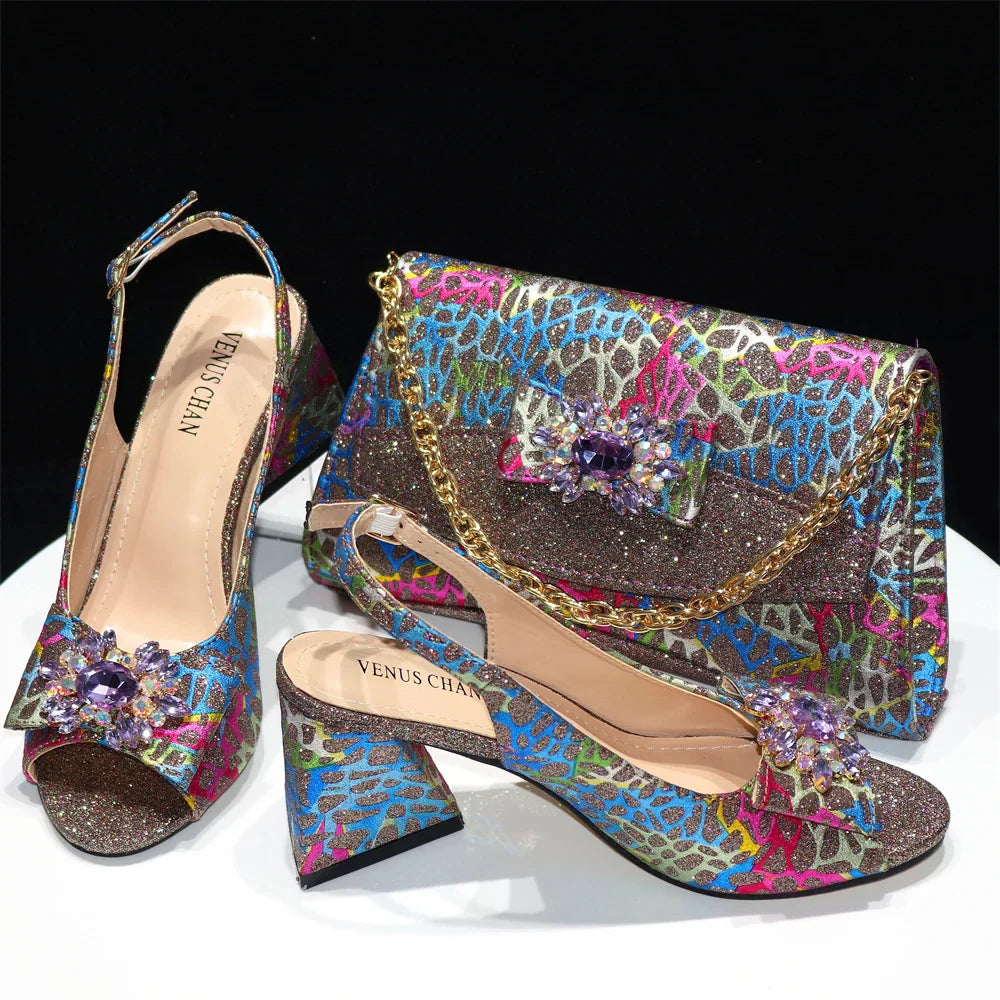 High Quality Ladies Shoes And Bags Set HRE1-5
