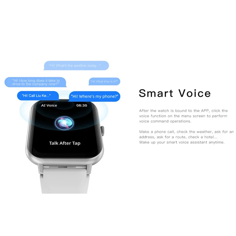 Smart Watches for Man Original 1.83 Inch HD Screen Receive Call Message Reminder Music Play AI Voice Multifunctional Smartwatch