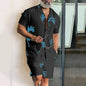 Men vacation two piece shorts set