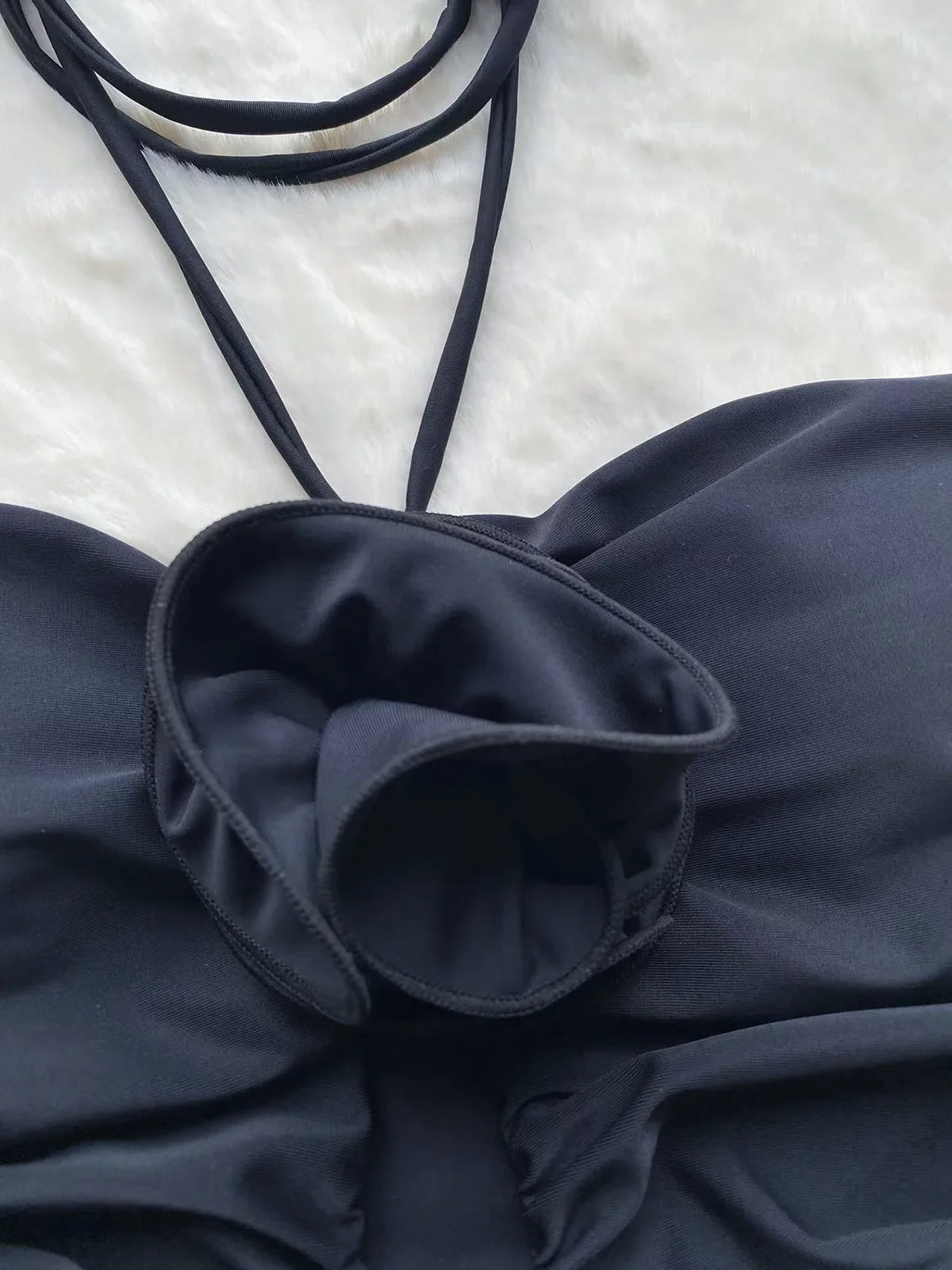 Black rose one piece swimsuit