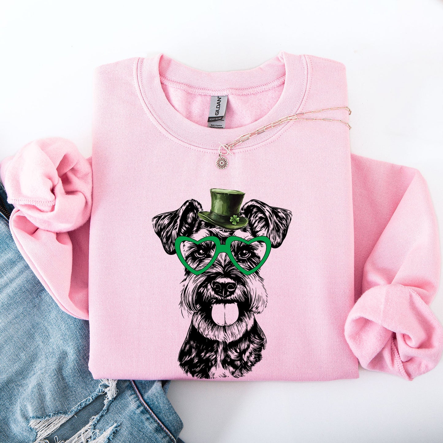 Schnauzer, Adorable Dog, St Patrick's Day, Lucky, Irish Sweatshirt
