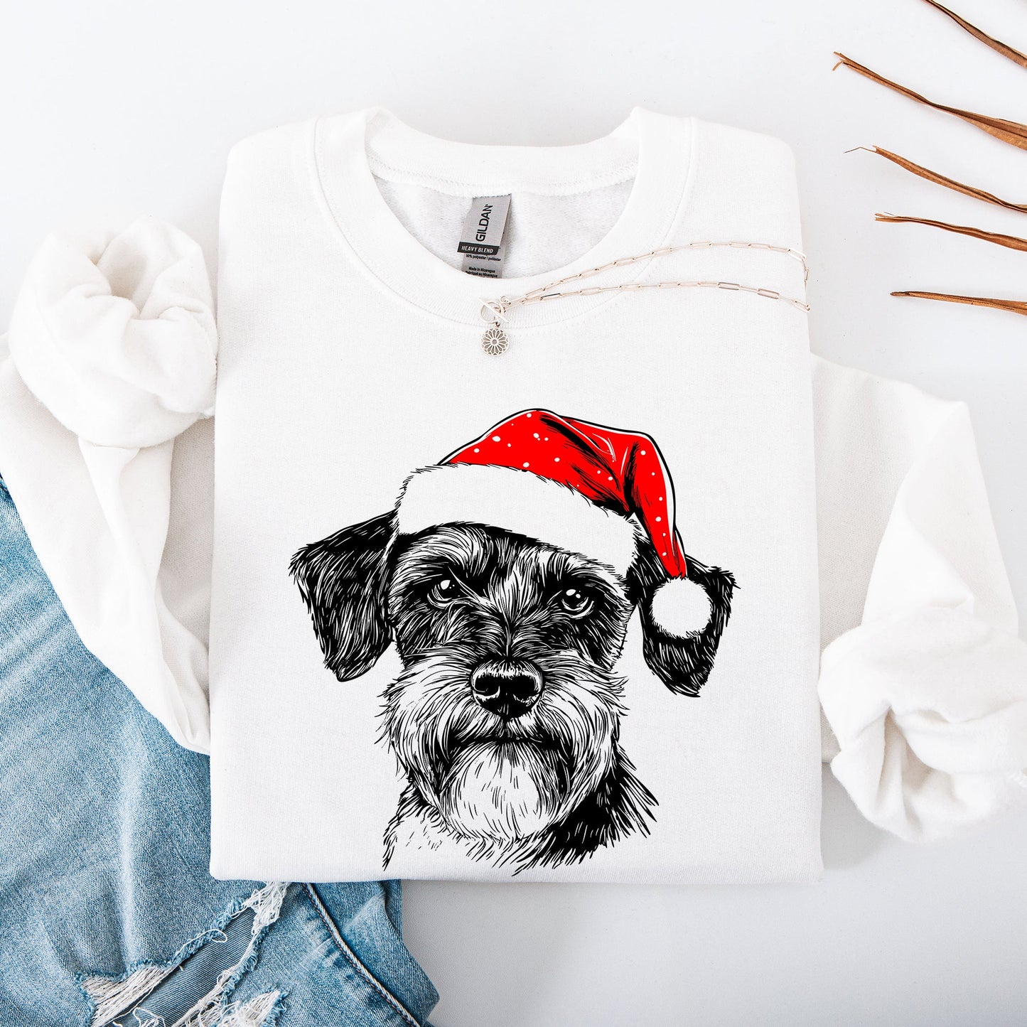 Schnauzer, Santa, Dog, Christmas, Dog Lover, Pet Sweatshirt
