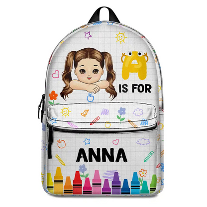 School Boy Kid's Name -  Personalized Kid Backpack - Custom Gift For Back To School, First Day of School - Student, Son, Daughter | Kindergarten, Pre-K, Preschool