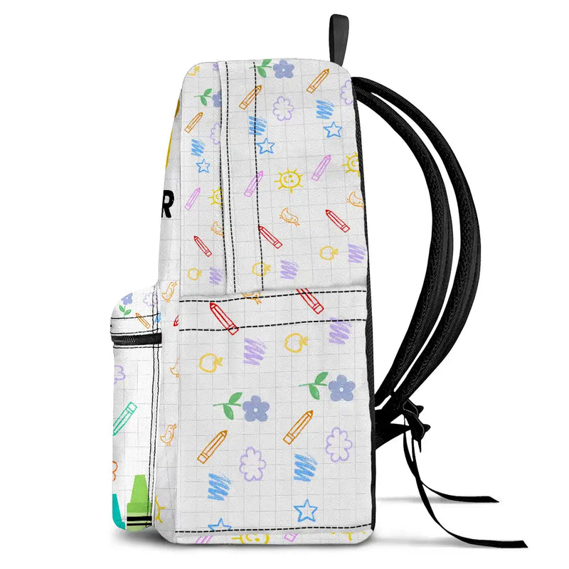 School Kid's Name -  Personalized Kid Backpack - Custom Gift For Back To School, First Day of School - Student, Son, Daughter | Kindergarten, Pre-K, Preschool