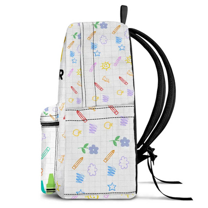 School Kid's Name -  Personalized Kid Backpack - Custom Gift For Back To School, First Day of School - Student, Son, Daughter | Kindergarten, Pre-K, Preschool