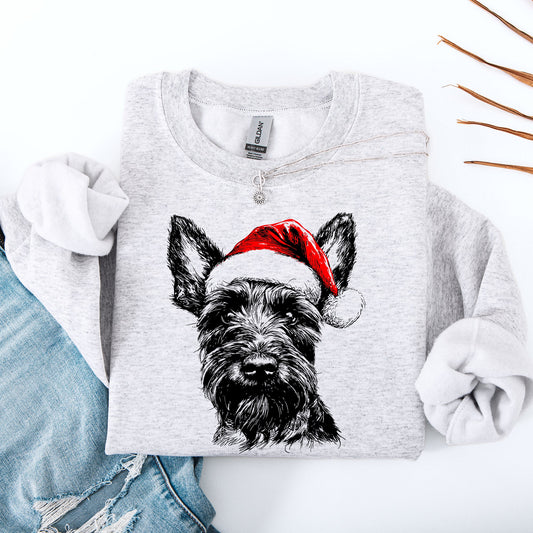 Scottish Terrier, Santa, Scotty Dog, Christmas, Dog Lover, Pet Sweatshirt