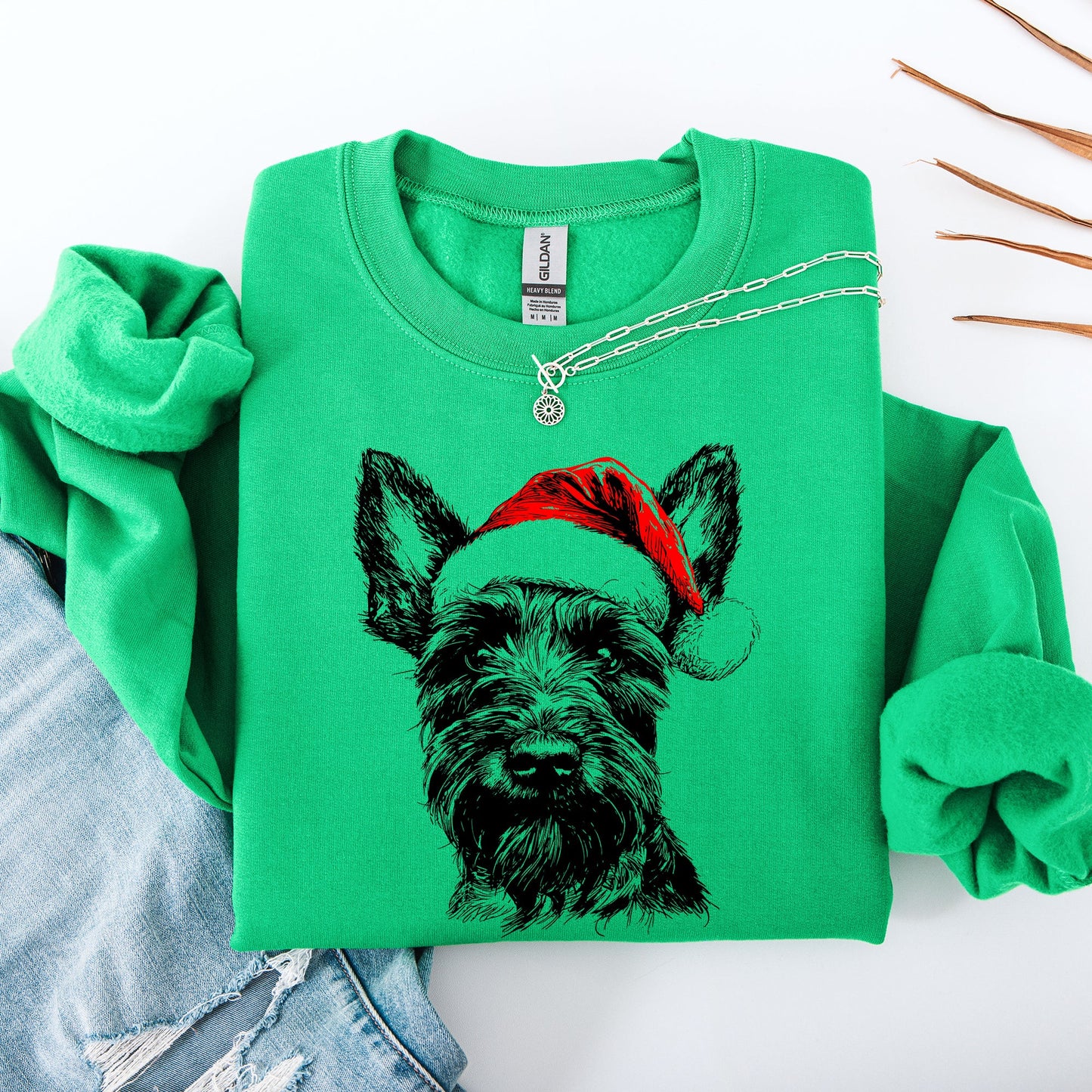 Scottish Terrier, Santa, Scotty Dog, Christmas, Dog Lover, Pet Sweatshirt