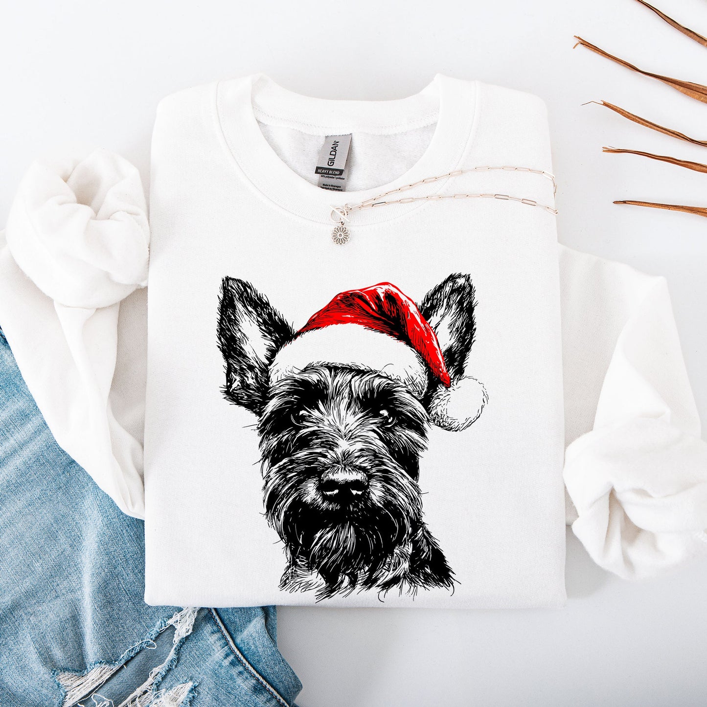 Scottish Terrier, Santa, Scotty Dog, Christmas, Dog Lover, Pet Sweatshirt