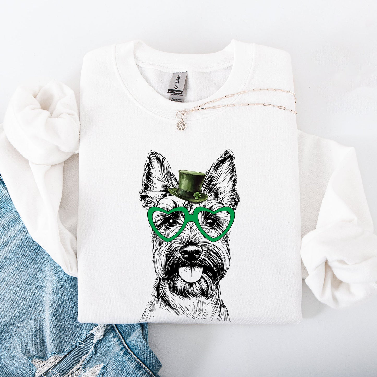 Scottish Terrier, Scotty, Adorable Dog, St Patrick's Day, Lucky, Irish Sweatshirt