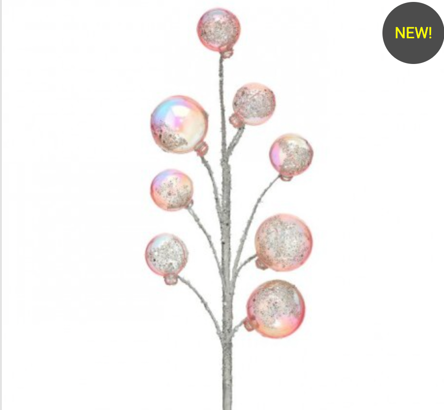 Santa's Sweet Shoppe Collection - 16" IRRIDESCENT BUBBLE SPRAY WITH SNOW