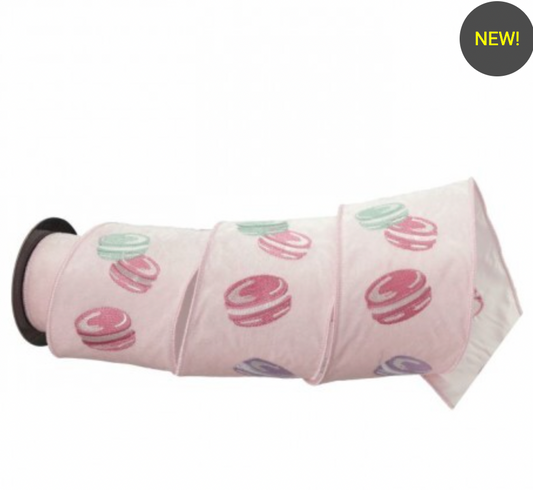 Santa's Sweet Shoppe Collection - 4"X5Y VELVET MACAROON RIBBON