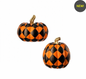6" RESIN HARLEQUIN PUMPKINS - SET OF 2
