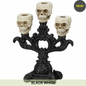 11" TRIPLE SKULL CANDLE HOLDER