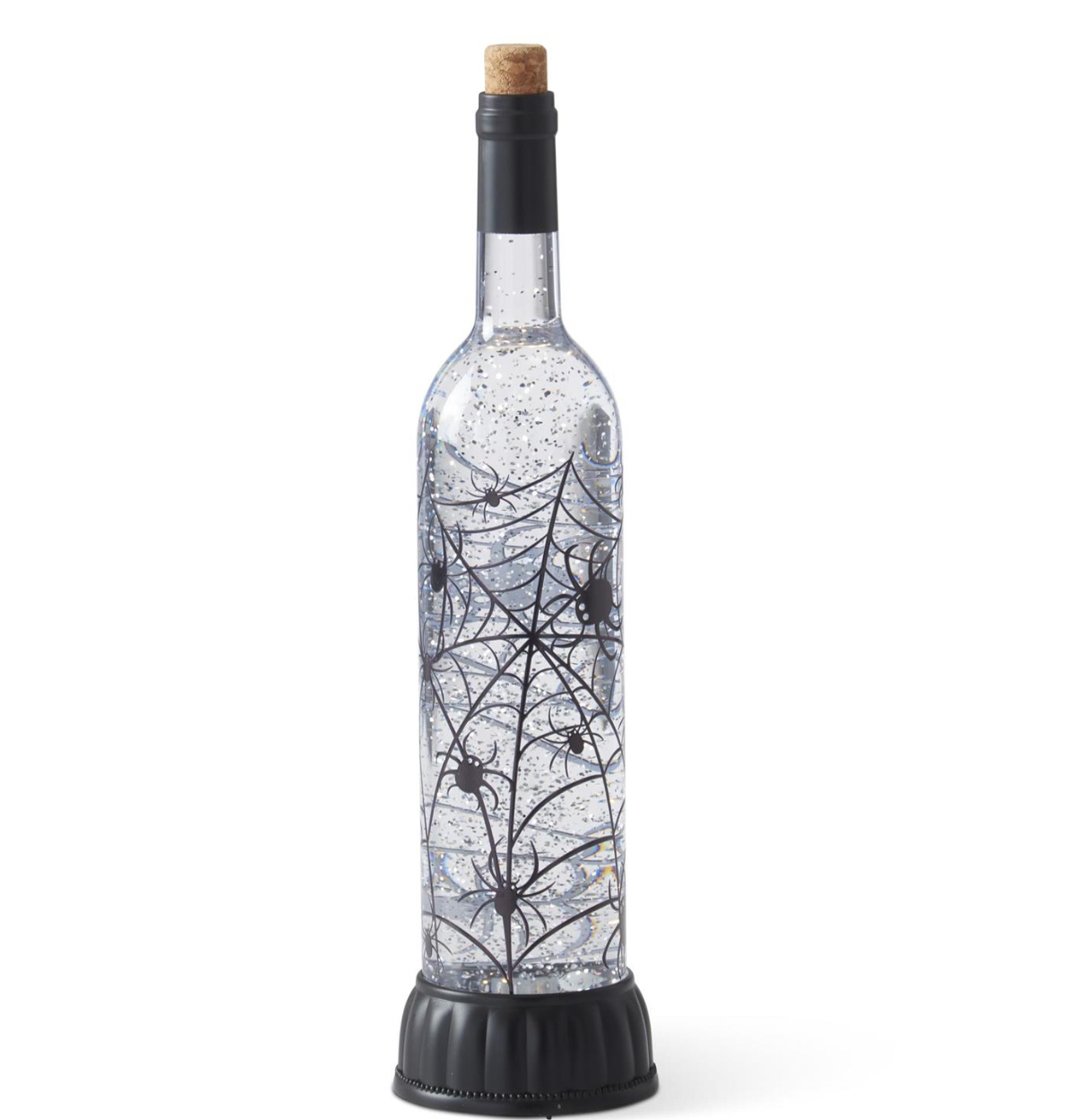 15" Water Spinning LED Halloween Spider Bottle with Timer