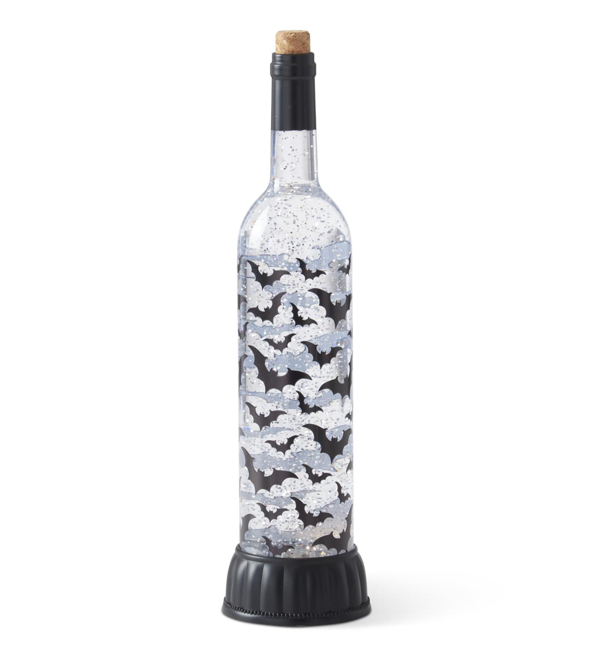 15" Water Spinning LED Halloween Bat Bottle with Timer