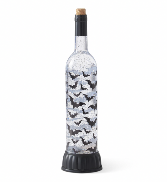 15" Water Spinning LED Halloween Bat Bottle with Timer