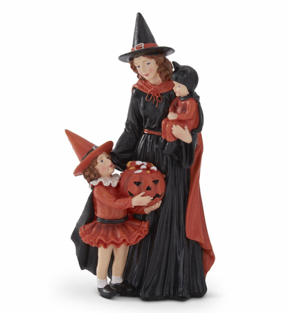 9.25" Resin Halloween Mom & Kids