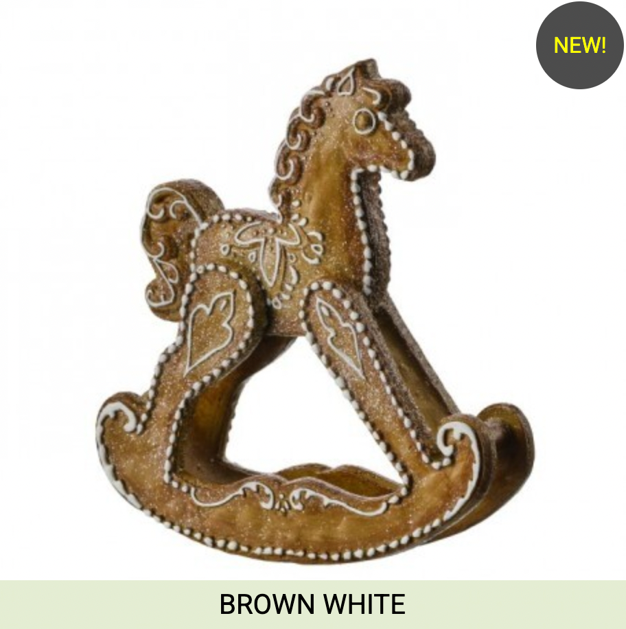 6" RESIN GINGERBREAD ROCKING HORSE