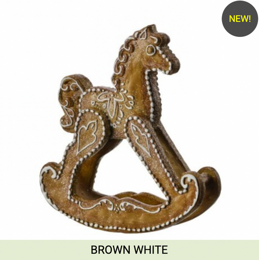 6" RESIN GINGERBREAD ROCKING HORSE