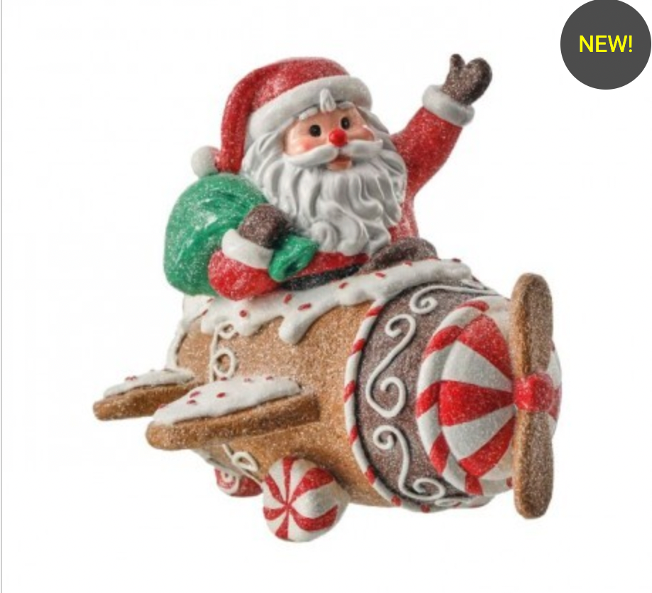 7" SANTA ON SWEETS PLANE