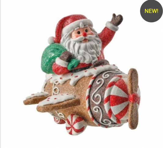 7" SANTA ON SWEETS PLANE