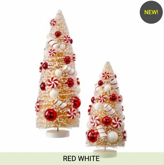 12-16" SUGAR/SPICE CANDY TREE SET OF 2