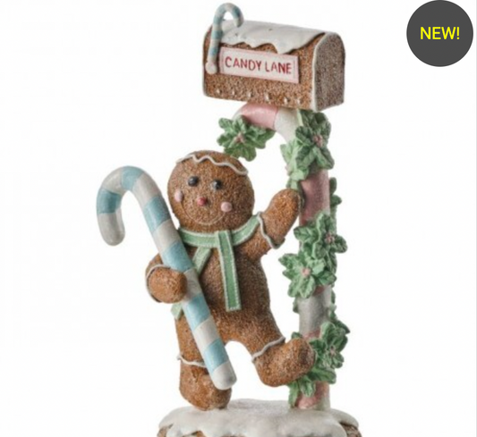 Santa's Sweet Shoppe Collection 10" GINGERBREAD SWEETS MAIL BOX