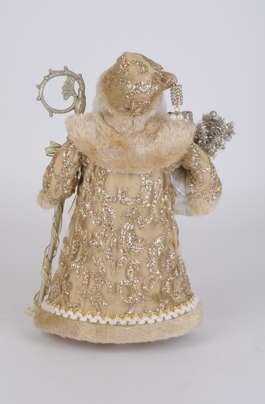 17" Lighted Touch of Gold Santa