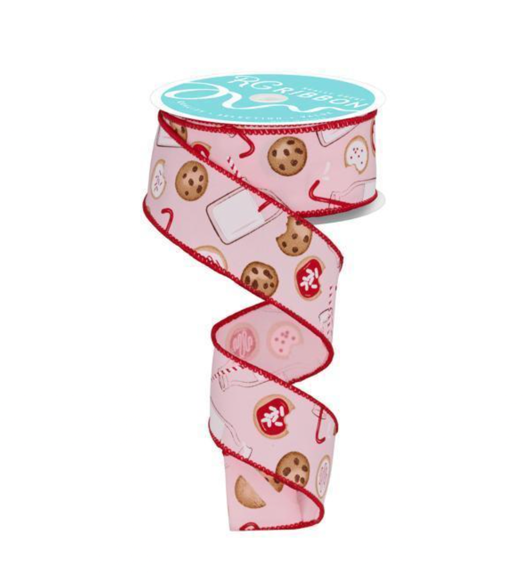 1.5"X10YD MILK AND COOKIES RIBBON PINK