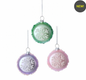2.5" SEQUIN GLASS MACAROON ORNAMENT - SET OF 3