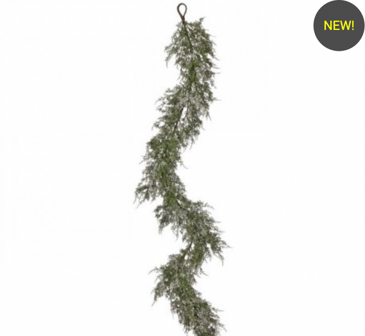 Christmas Carousel Collection - 60" ICED DRAPING CEDAR GARLAND