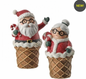 6" SANTA & MRS.CLAUS I CREAM CONE - SET OF 2