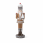 12" Gingerbread Nutcracker Holding White Cupcake Tree