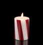 Candy Cane Lane - 4"H FLAMELESS CANDY CANE CANDLE RED/WHITE LED