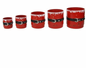 Candy Cane Lane - SET OF 5 RED, BLACK AND WHITE WATERPROOF SANTA PLANTERS