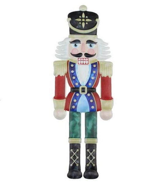 Christmas Carousel Collection - 12"H METAL EMBOSSED NUTCRACKER