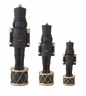 ROYAL COURT - Matte Black Nutcrackers on Drum - SET OF 3