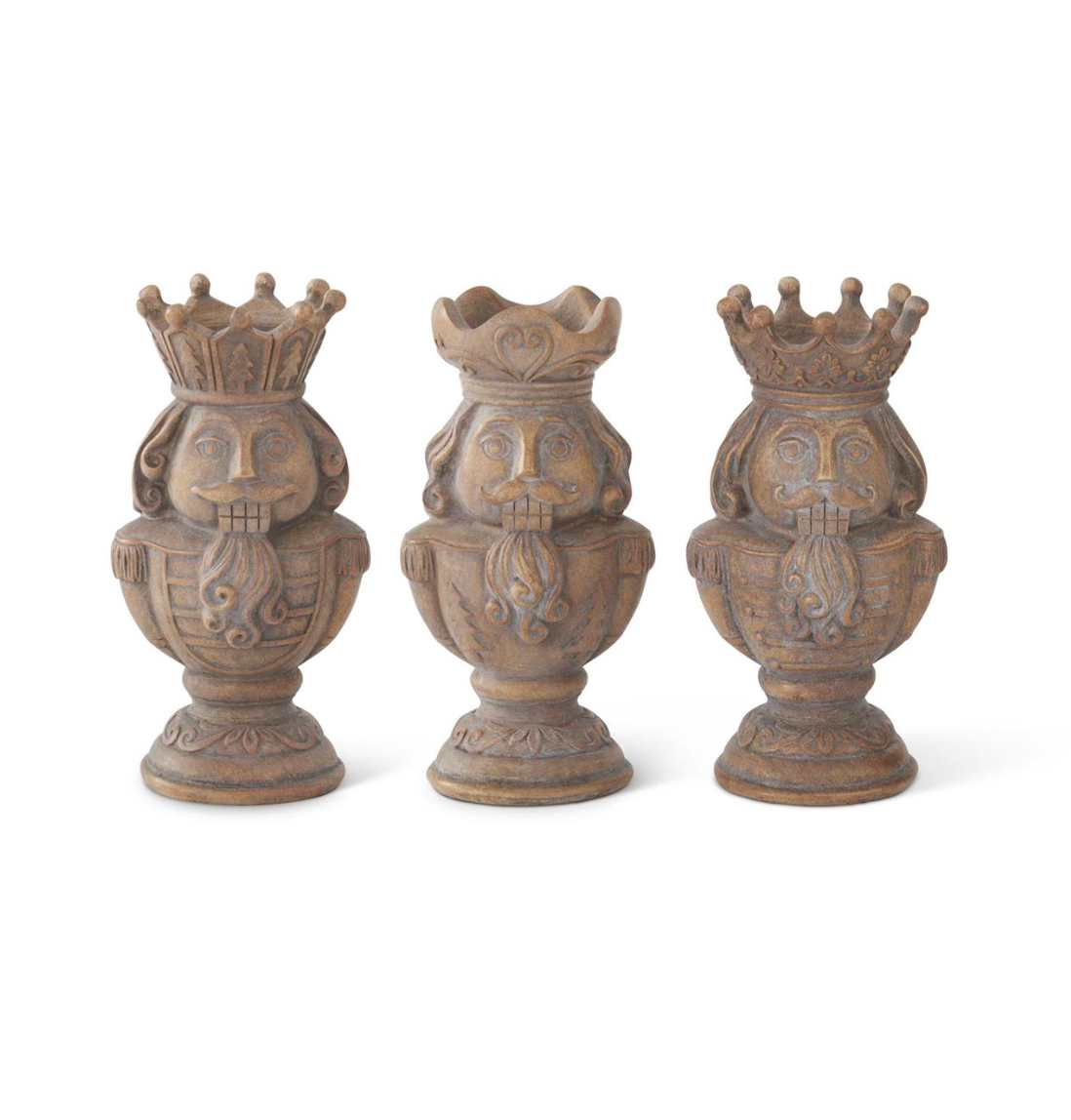 Christmas Carousel Collection - 6" Christmas Nutcracker Pillar Tealight Candle Holders - SET OF 3
