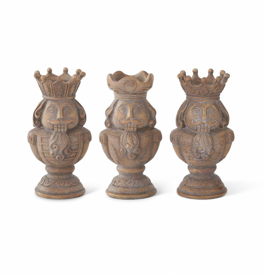 Christmas Carousel Collection - 6" Christmas Nutcracker Pillar Tealight Candle Holders - SET OF 3